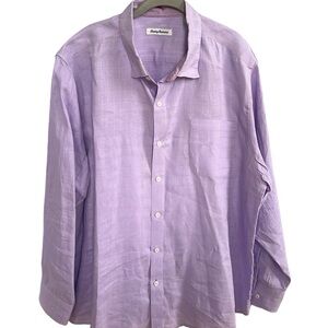 Tommy Bahama Linen Lavender Long Sleeve Shirt Size XXL